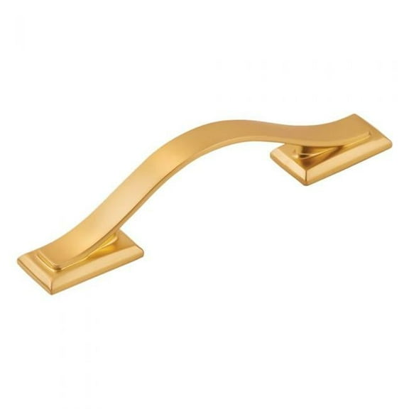 Belwith  3 in. Center-Center Cabinet Pull, Brushed Gold Brass