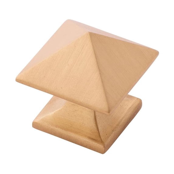 Belwith BWP3015 BGB 1.25 in. Square Knob, Brushed Gold Brass