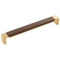 thumbnail image 1 of Belwith Keeler B076623WN-BGB 8.81 in. Fuse Center to Center Pull - Brushed Golden Brass with Walnut, 1 of 2