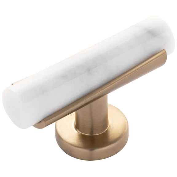 Belwith Keeler B077041 Firenze 2-1/2" Modern "T" Bar Italian Marble Glam Cabinet Knob /