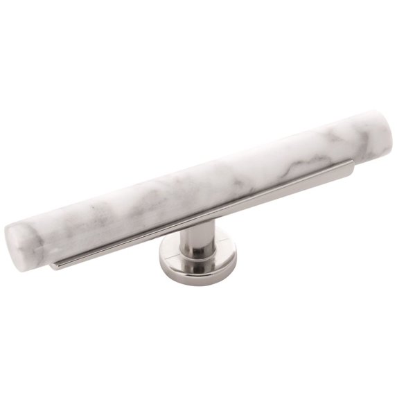 Belwith Keeler B077044 Firenze 5" Modern Marble And Metal Cabinet T Bar Knob / Drawer T