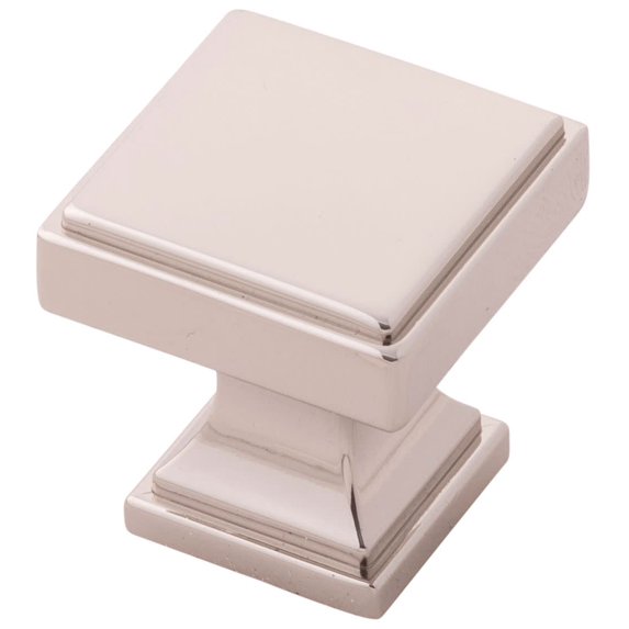 Belwith Keeler B077458-14 1.12 in. Brownstone Square Knob - Polished Nickel