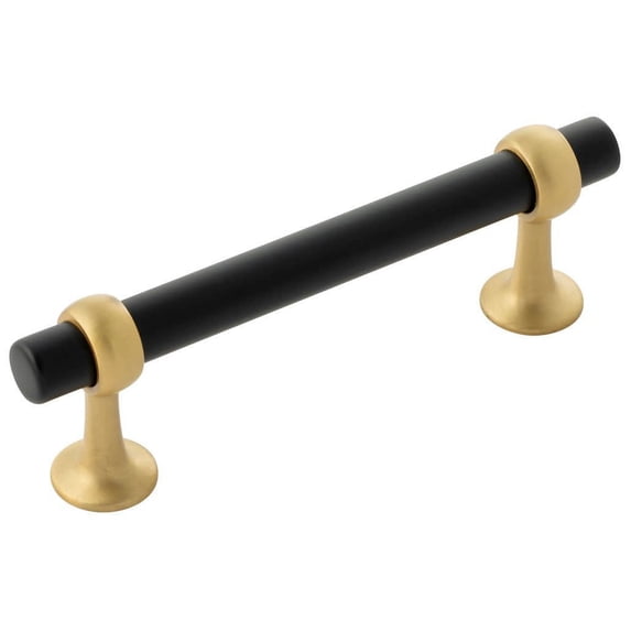 Belwith-Keeler B077523-MBBGB 3.75 in. CC Ostia Cabinet Pull, Matte Black & Brushed Golden Brass