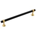 thumbnail image 1 of Belwith-Keeler B077525-MBBGB 7.5 in. CC Ostia Cabinet Pull, Matte Black & Brushed Golden Brass, 1 of 7