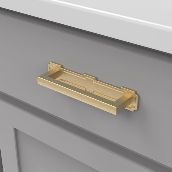 Belwith-Keeler B077998BGB 128 mm CC Coventry Cabinet Pull Backplate, Brushed Golden Brass