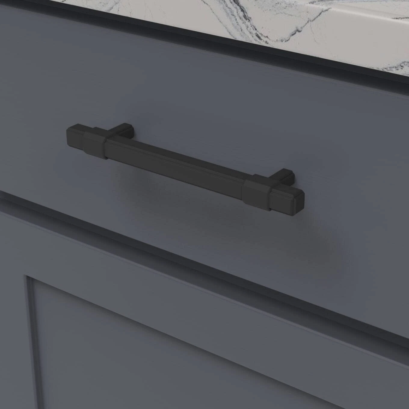 Belwith Keeler Monroe 5-1/16" C/C Square Cabinet Bar Handle / Drawer Pull, Black