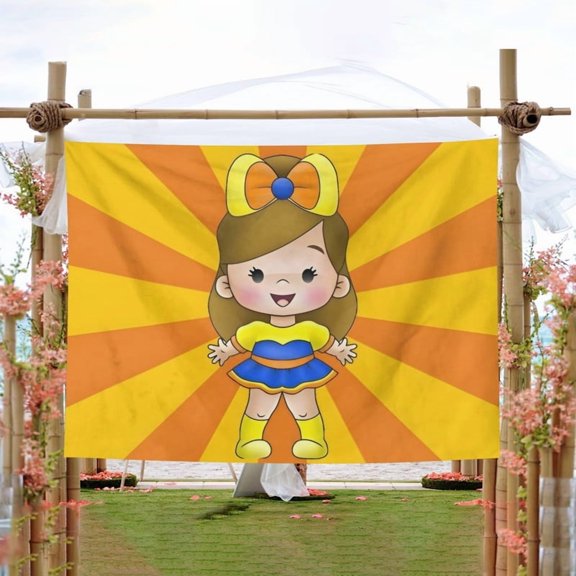 Bely Y Beto QQQ pattern wall hanging 50*60 inches high-quality peach skin velvet material classic and charming