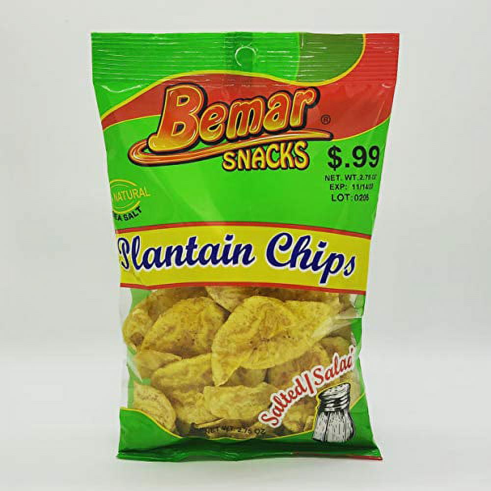 Bemar Snacks Plantain Chips Salted 24 Bags275oz Per Bag