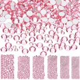 thumbnail image 1 of Bememo 3456 Pieces Nail Crystals AB Nail Art Rhinestones Round Beads Flatback Glass Charms Gems Stones, 6 Sizes for Nails Decoration Makeup Clothes Shoes (Pink), 1 of 4