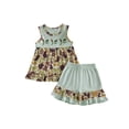 thumbnail image 1 of BemeyourBBs 2Pcs Toddler Baby Girl Duck Hunting Outfit Cute Infant Baby Girl Summer Clothes Sleeveless Bird Embroidery Babydoll Shirt Tank Tops Elastic Waist Camouflage Print Shorts Set, 1 of 9