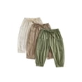 thumbnail image 1 of BemeyourBBs 3 Packs Toddler Baby Boys Girls Harem Pants with Pockets Baggy Cargo Pants Barrel Pants Elastic Waist Balloon Long Pants Boho Muslin Basic Bottoms Hippie Baby Clothes, 1 of 9
