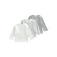 thumbnail image 1 of BemeyourBBs 3Pack Infant Baby Girl Boy Long Sleeve Shirts Tops Crew Neck Long Sleeve Ribbed T-Shirts Spring Fall Winter Clothes, 1 of 9