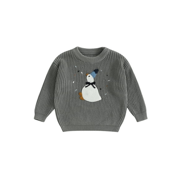 BemeyourBBs Baby Birthday Sweaters Long Sleeve Silly Goose Embroidery Pullovers