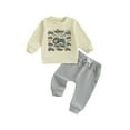 thumbnail image 1 of BemeyourBBs Baby Boy Fall Outfit Tractor Print Sweatshirt and Elastic Pants, 1 of 9