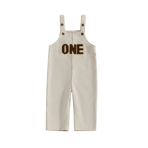 BemeyourBBs Baby Boy First Birthday Outfit 1st Birthday Clothes Corduroy Romper Overalls Letter Embroidery Overall Jumpsuit