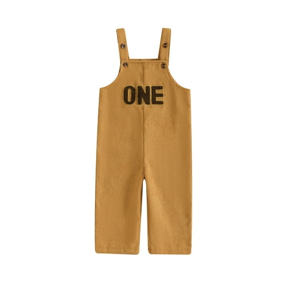 BemeyourBBs Baby Boy First Birthday Outfit 1st Birthday Clothes Corduroy Romper Overalls Letter Embroidery Overall Jumpsuit