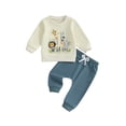thumbnail image 1 of BemeyourBBs Baby Boy First Birthday Outfit Animal Letters Print Sweatshirt Pants, 1 of 9