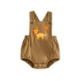 thumbnail image 1 of BemeyourBBs Baby Boy First Birthday Romper Overalls Outfit One Years Old 1st Birthday Clothes Sleeveless Square Neck Animal Balloon Embroidery Bodysuit Playsuit, 1 of 8