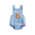 thumbnail image 1 of BemeyourBBs Baby Boy First Birthday Romper Overalls Outfit One Years Old 1st Birthday Clothes Sleeveless Square Neck Animal Balloon Embroidery Bodysuit Playsuit, 1 of 8