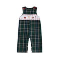 thumbnail image 1 of BemeyourBBs Baby Boy Plaid Romper Embroidery Round Neck Sleeveless Jumpsuit, 1 of 9