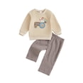 thumbnail image 1 of BemeyourBBs Baby Boy Thanksgiving Outfit Turkey Long Sleeve Sweatshirt Plaid Pants, 1 of 9