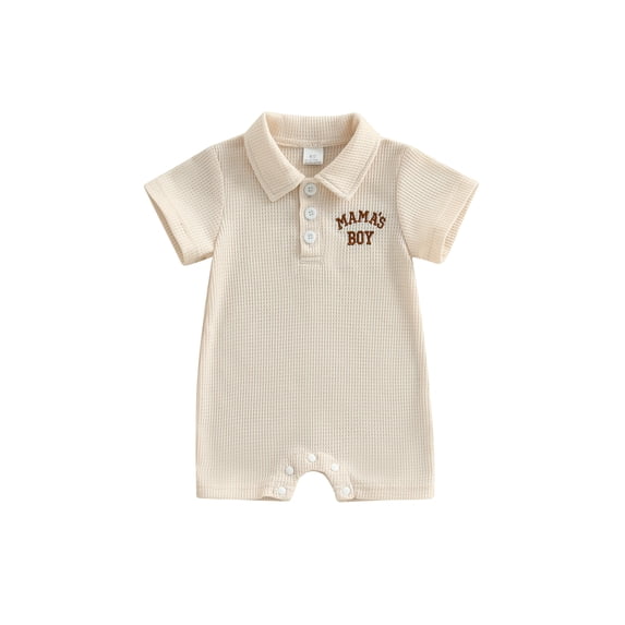 BemeyourBBs Baby Boys Jumpsuit Short Sleeve Embroidery Letters Summer Romper
