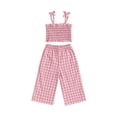 thumbnail image 1 of BemeyourBBs Baby Girl 2Pcs Summer Outfits Plaid Print Cami Tops + Pants Set, 1 of 9