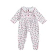thumbnail image 1 of BemeyourBBs Baby Girl Christmas Footie Romper Print Long Sleeve Infant Jumpsuit, 1 of 9