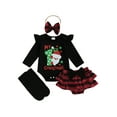thumbnail image 1 of BemeyourBBs Baby Girl Christmas Outfit Includes Romper Plaid Shorts Headband Socks, 1 of 9