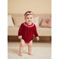 thumbnail image 1 of BemeyourBBs Baby Girl Christmas Romper Letter Embroidered Infant Winter Jumpsuit, 1 of 8
