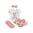 thumbnail image 1 of BemeyourBBs Baby Girl Easter Outfit My First Easter Romper Bunny Ruffle Skirt Set Dress Headband Socks Newborn Cute Spring Summer Clothes, 1 of 8