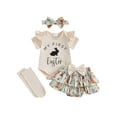 thumbnail image 1 of BemeyourBBs Baby Girl Easter Outfit My First Easter Romper Bunny Ruffle Skirt Set Dress Headband Socks Newborn Cute Spring Summer Clothes, 1 of 8