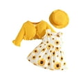 thumbnail image 1 of BemeyourBBs Baby Girl Fall Outfits Sunflower Dress + Long Sleeve Cardigan+ Hat, 1 of 9