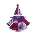 thumbnail image 1 of BemeyourBBs Baby Girl Halloween Outfit Baby Kids Baby Clown Costume Infant Ruffled Long Sleeve Patchwork Pompom Romper Dress and Pointed Hat Set, 1 of 9