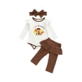 thumbnail image 1 of BemeyourBBs Baby Girl My First Thanksgiving Outfits Turkey Embroidery Romper Pants Headband Clothes Set, 1 of 9