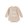 thumbnail image 1 of BemeyourBBs Baby Girl Sweater Romper Round Neck Long Sleeve Knit Jumpsuit, 1 of 9