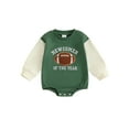thumbnail image 1 of BemeyourBBs Baby Girls Boy Football Outfits Bubble Romper Sweatshirt Rubby Embroidery Long Sleeve Bodysuit Newborn Spring Fall Winter Going Home Outfit, 1 of 8