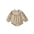thumbnail image 1 of BemeyourBBs Baby Girls Fall Romper Floral Long Sleeve Ruffled Jumpsuit, 1 of 9