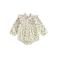 thumbnail image 1 of BemeyourBBs Baby Girls Fall Romper Floral Print Long Sleeve Bubble Jumpsuit, 1 of 9