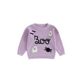 thumbnail image 1 of BemeyourBBs Baby Halloween Sweater Casual Letter Ghost Spider Embroidery Pullover, 1 of 9