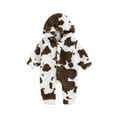 thumbnail image 1 of BemeyourBBs Baby Plush Jumpsuit Long Sleeve Animal/Heart Print Hooded Jumpsuit, 1 of 9