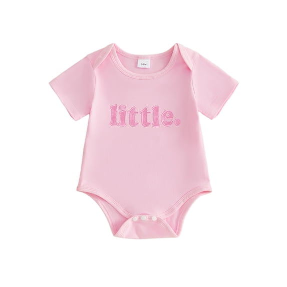 BemeyourBBs Big Middle Little Sibling Shirt Brother and Sister Matching Outfit Summer Sibling Matching Outfits Newborn Baby Romper Letter Embroidery Short Sleeve Infant Boy Girl Bodysuit Jumpsuit