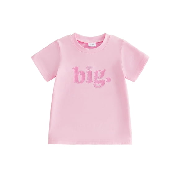 BemeyourBBs Big Middle Little Sibling Shirt Brother and Sister Matching Outfit Summer Sibling Matching Outfits Todlder Baby Boy Girl Shirt Letter Embroidered Loose Short Sleeve Pullover T Shirts Tops