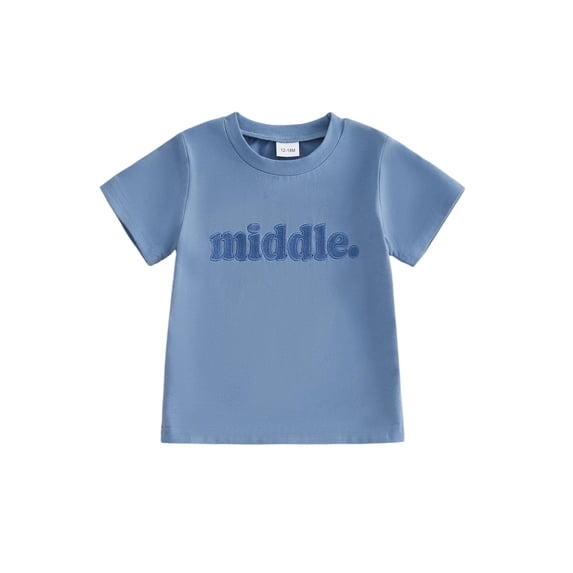 BemeyourBBs Big Middle Little Sibling Shirt Brother and Sister Matching Outfit Summer Sibling Matching Outfits Todlder Baby Boy Girl Shirt Letter Embroidered Loose Short Sleeve Pullover T Shirts Tops