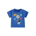 thumbnail image 1 of BemeyourBBs Boy Birthday T-Shirt Astronaut Print Short Sleeve Round Neck Tops, 1 of 9