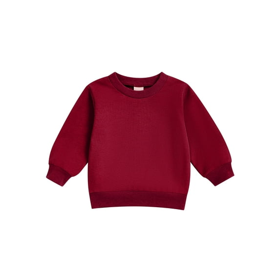 BemeyourBBs Boy Girl Sweatshirt Solid Color Long Sleeve Round Neck Pullover