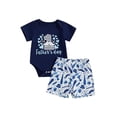 thumbnail image 1 of BemeyourBBs Boys Mother's Day Outfit Father's Day Letter Print Jumpsuit and Shorts, 1 of 9
