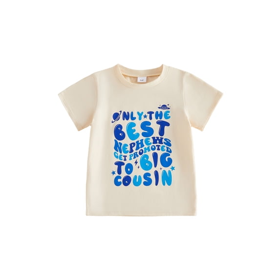 BemeyourBBs Cousin Crew Shirts Toddler Baby Boy Only The Best Nieces Get Promoted to Big Cousin T-Shirt Little Boy Summer Short Sleeve Pullover Tee Shirt Tops
