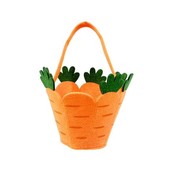 BemeyourBBs Easter Baskets for Kid Felt Carrot Easter Baskets for Kids Cute Bunny Baskets for Easter Egg Hunt Party Gifts Toy Storage Bucket Party Favors