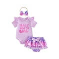 thumbnail image 1 of BemeyourBBs Half Way To One Baby Girl Outfit 1/2 Half Birthday Girl Outfit Letter Print Short Sleeve Romper Ruffle Golf Mermaid Shorts Skirt Set Headband 3 Piece Cute Infant Summer Clothes, 1 of 9